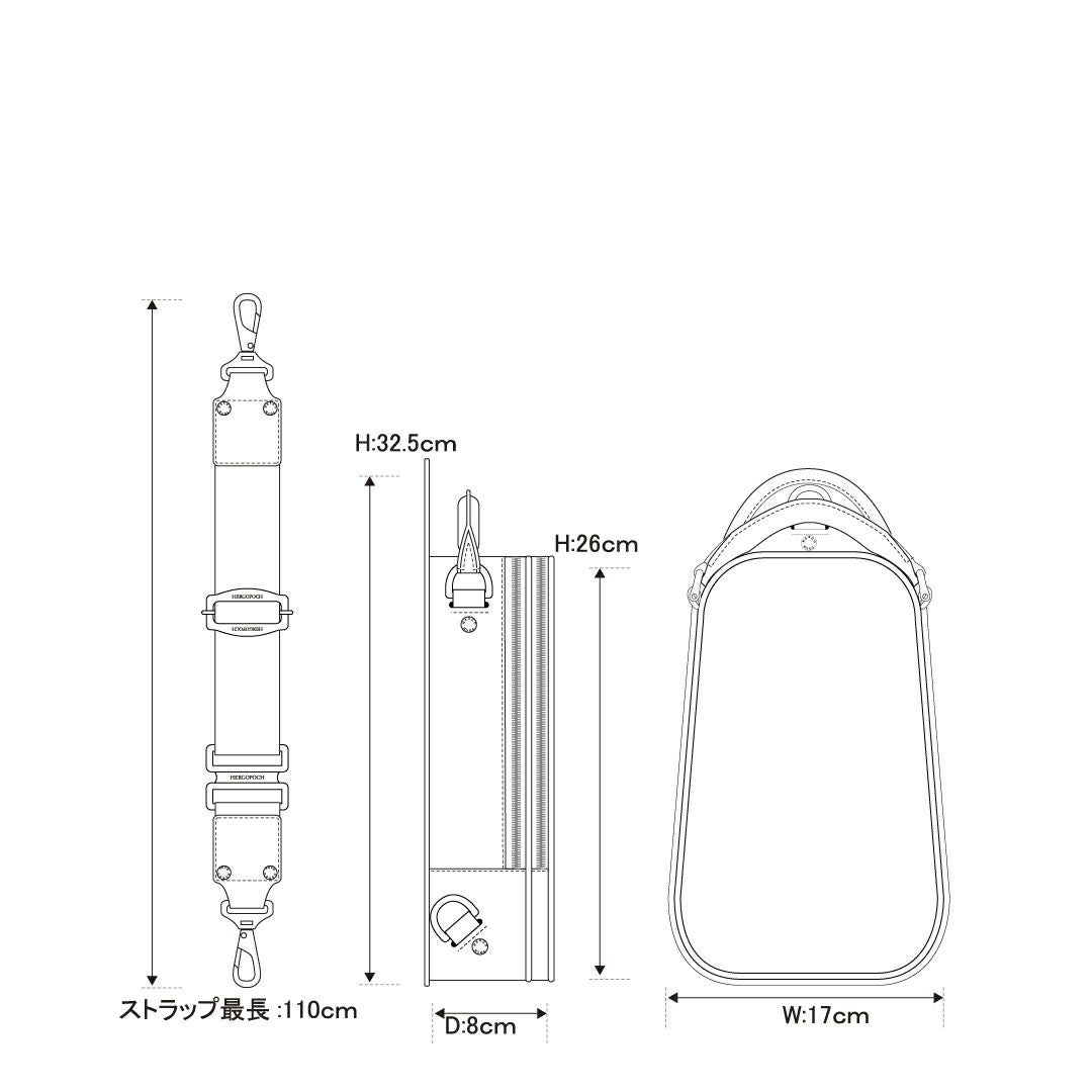 オンライン限定 ワキシングレザー ボディバッグ/クロコ型押し